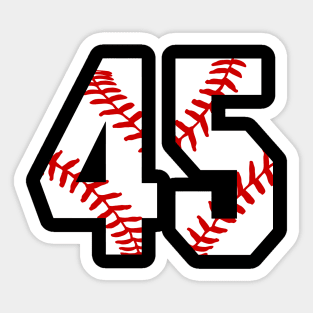 Baseball Number 45 #45 Baseball Shirt Jersey Favorite Player Biggest Fan Sticker